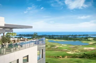Oportunidade: cobertura linear de 4 suítes, na barra, atlântico golf, 290m², em frente ao golf e mar