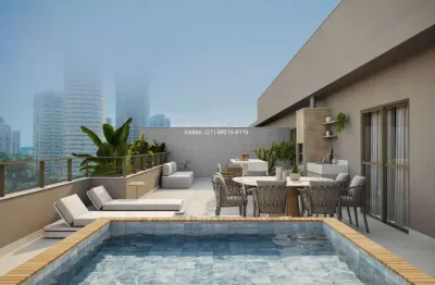 Lançamento, entrada 8%: cobertura de 3 quartos, green park barra, terreno antigo extra