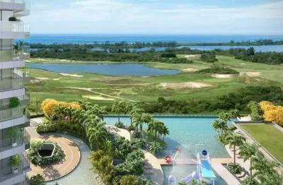 Oportunidade: cobertura linear de 4 suítes, na barra, atlântico golf, 376m², em frente ao golf e mar