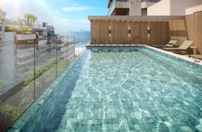 Apartamento no Leblon, Condomínio GUILHEM, Construtora MOZAK, com 62m², com piscina vista mar