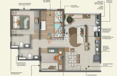 Apartamento à venda com 1 quartos e quintal, 46m² - village park - quinta da primavera.
