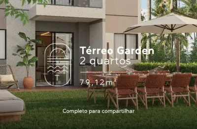 Apartamento,02 quartos, térreo, passeio para o mar, vista piscina