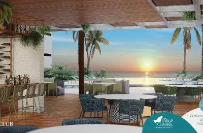 Apartamento, 03 quartos, térreo, 02 vagas subsolo, vista mar e vista piscina, com piscina privativa