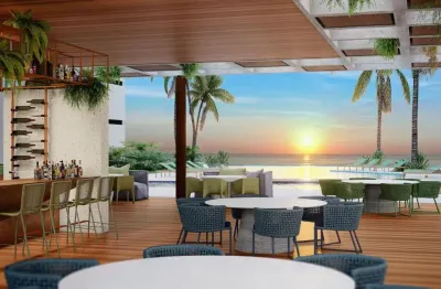 Apartamento, térreo pé na areia em muro alto, 02 vagas subsolo