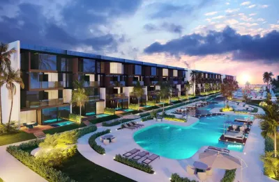 Apartamento, 30m², pé na areia, beira mar de muro alto