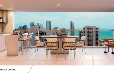 Apartamento vista mar, 04 quartos, 03 vagas em boa viagem em uma localização privilegiada