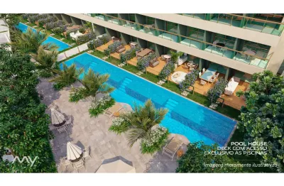 Apartamento com varanda, em muro alto, lazer com varias piscinas