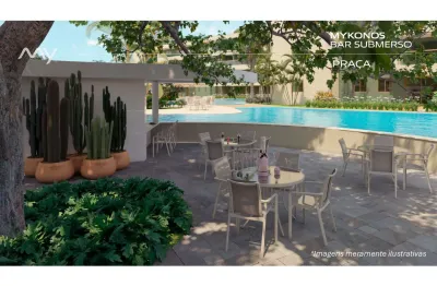 Apartamento com 02 quartos, 01 suíte, em praia de muro alto, com muito lazer