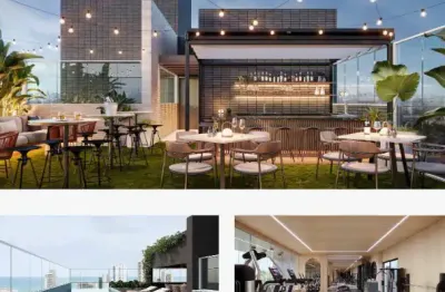 Apartamento studio com varanda, em boa viagem, lazer completo