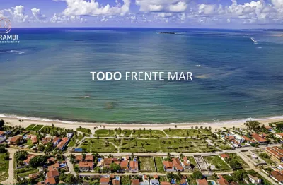 Apartamento frente mar, pé na areia, em praia de serrambi, varanda, vaga de garagem