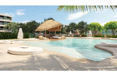 Apartamento studio em muro alto, studio vista piscina com vaga de garagem