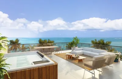 Apartamento, vista mar, rooftop, 04 quartos, 02 suítes, em praia dos carneiros