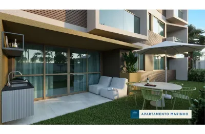 Apartamento térreo beira mar , 03 quartos, 02 suítes, varanda, garden