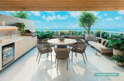 Apartamento 02 quartos, 01 suíte, 30 metros do mar, com varanda gourmet