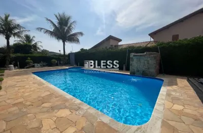 Casa /  chácara térrea à venda no condomínio horizonte azul - itupeva! 3 dormitórios, sendo 1 suíte, piscina climatizada e cascata e churrasqueira