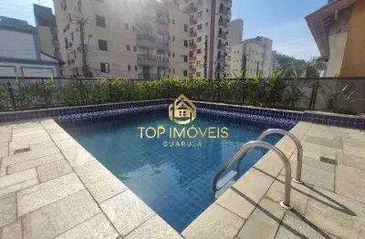 Apartamento 1 dorm piscina e churrasqueira na praia do tombo - guarujá sp