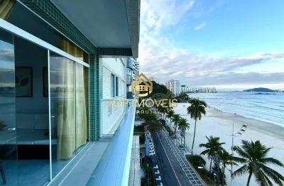 Apartamento frente mar com 3 dorms na praia das asturias guarujá sp