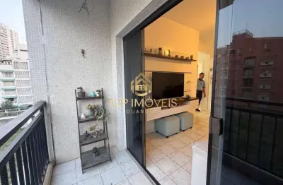 Apartamento mobiliado com varanda a 2 quadras da praia do tombo guarujá sp
