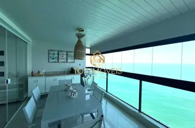 Apartamento frente mar total, com 3 suítes no morro do maluf - guarujá.