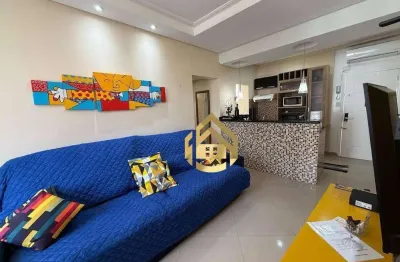 Apartamento com 1 dormitório à venda, 47 m² por r$ 375.000,00 - praia das pitangueiras - guarujá/sp