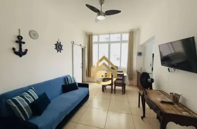 Apartamento com 2 dormitórios à venda, 45 m² por r$ 320.000 -  1 quadra da praia das pitangueiras - guarujá/sp
