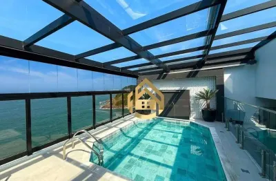 Cobertura com 4 dormitórios à venda, 260 m² por r$ 3.000.000,00 - costão das tartarugas - guarujá/sp