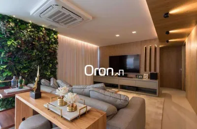 Apartamento mobiliado com 3 dormitórios à venda, 200 m² por r$ 2.890.000 - setor marista - goiânia/go