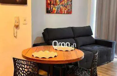 Flat mobiliado com 1 dormitório à venda, 41 m² por r$ 385.000 - setor bueno - goiânia/go