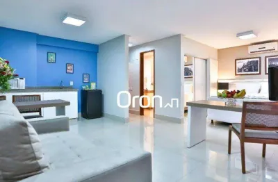 Flat mobiliado com 1 dormitório à venda, 38 m² por r$ 150.000 - setor oeste - goiânia/go