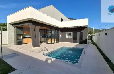 Ocean vende:  maricá, alphaville 2, casa 3 quartos (1 suíte + closet),  piscina, área  gourmet.