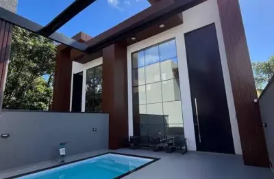 Casa nova alto padrão com piscina baln.estoril em guaratuba 3 quartos