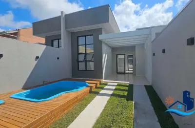 Casa térrea nova - 3 quartos sendo 1 suíte á 150 m do mar