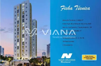 Apartamento com 2 quartos no bairro campestre em santo andré.