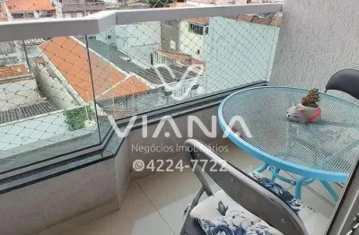 Apartamento mobiliado com suíte e 2 vagas na vila alzira -  com vista livre
