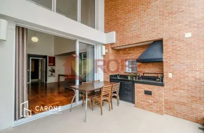 Apartamento de 134 m² com pé direito duplo na sala para locação no brooklin. são 3 suítes e 3 vagas.