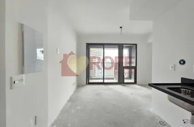 Apartamento studio à venda, 25m², varanda, contra piso. brooklin