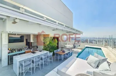 Cobertura mobiliada campo belo 443 m² com 3 suítes, 5 vagas, piscina privativa e lazer completo