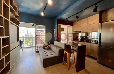 Apartamento de 48 m² para venda e locação no brooklin. mobiliado, pronto para morar. 1 vaga.
