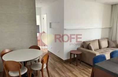 Apartamento semi mobiliado, andar alto, 2 dormitórios 1 suíte, 2 vagas.