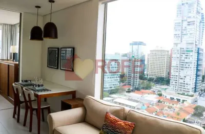 Studio com vista incrível 1 dormitório para alugar, 38 m² - vila nova conceição - são paulo/sp