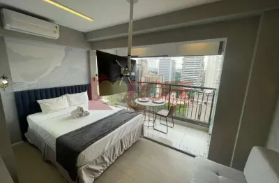 Studio a venda de 25m2, 100% mobiliado, com lazer completo, ao lado do metrô moema, e fora de rota