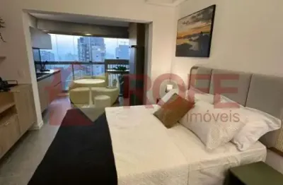 Studio moderno de 32m² | andar alto com vista para a ponte estaiada | 1 vaga | brooklin