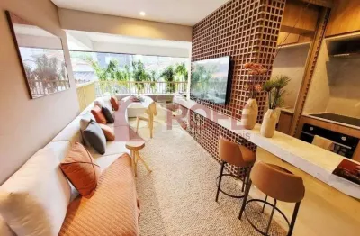 Lançamento de excelente imóvel com 80 m², 2 dormitórios, sendo 1 suíte, lavabo, 1 vaga, lazer e em ó