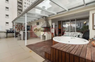 Cobertura duplex com jacuzzi, lareira e vista panorâmica | 191m² | campo belo