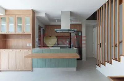 Apartamento duplex com 1 dormitório à venda no brooklin. são 82 m² com ampla suíte e lavabo. 1 vaga.