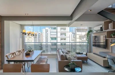 Apto duplex mobiliado, alto padrão de acabamento, 95m2, 1 suíte, 1 vg no brooklin,sp