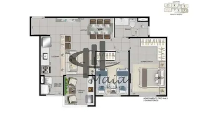 Apartamento com 2 quartos à venda na Rua das Figueiras, Jardim, Santo André