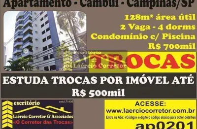 Apartamento venda em campinas sp, no bairro nova campinas av. norte sul, 128m² au, 2 vagas cobertas - r$ 700.000