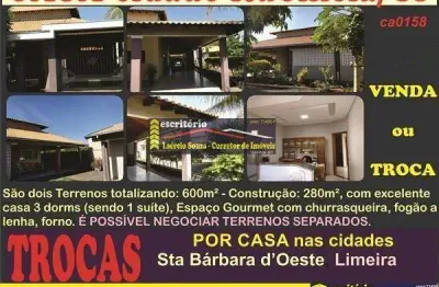 Casa venda em rubinéia sp, 600m² de terreno, 280m² construção, piscina, espaço gourmet