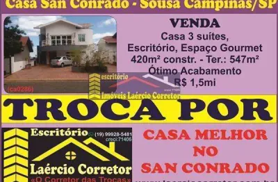 Casa em condomínio para venda em campinas, loteamento caminhos de são conrado (sousas), 3 dormitórios, 3 suítes, 6 banheiros